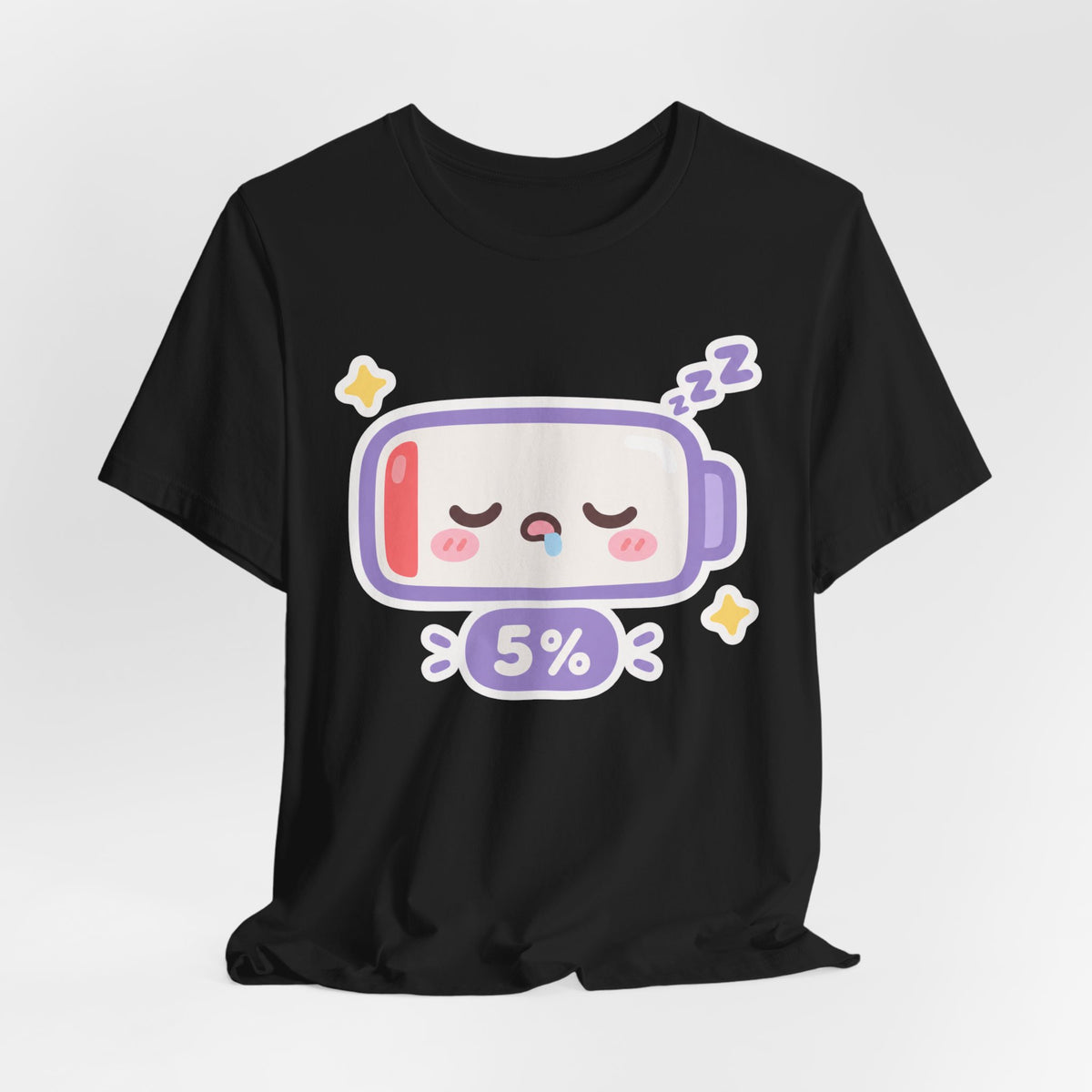 Introvert Social Battery Low Kawaii T-Shirt | Cute Battery Icon Tee | Funny Introvert Gift Shirt