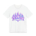 Y2K Flame Gradient Tee | Holographic Streetwear Shirt | Y2K Fire Text Shirt | Y2K Holographic Gift Tee