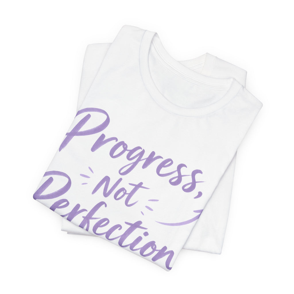 Progress Not Perfection T-Shirt | Hand-Lettered Self Growth Tee | Motivational Gift Shirt