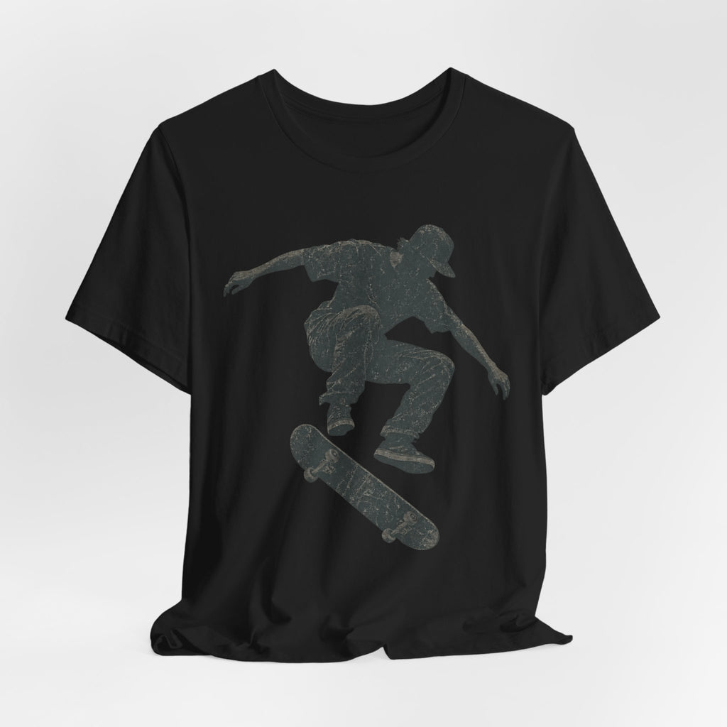 Skate Grunge Silhouette Tee | Skater Trick Design Shirt | Skateboard Streetwear Shirt | Skater Gift Tee