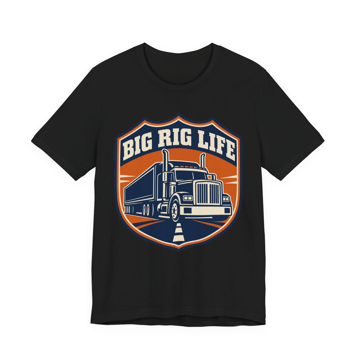 Big Rig Trucker Retro Badge T-Shirt | Truck Driver Gift Shirt | Trucker Life Tee | CDL Driver Gift