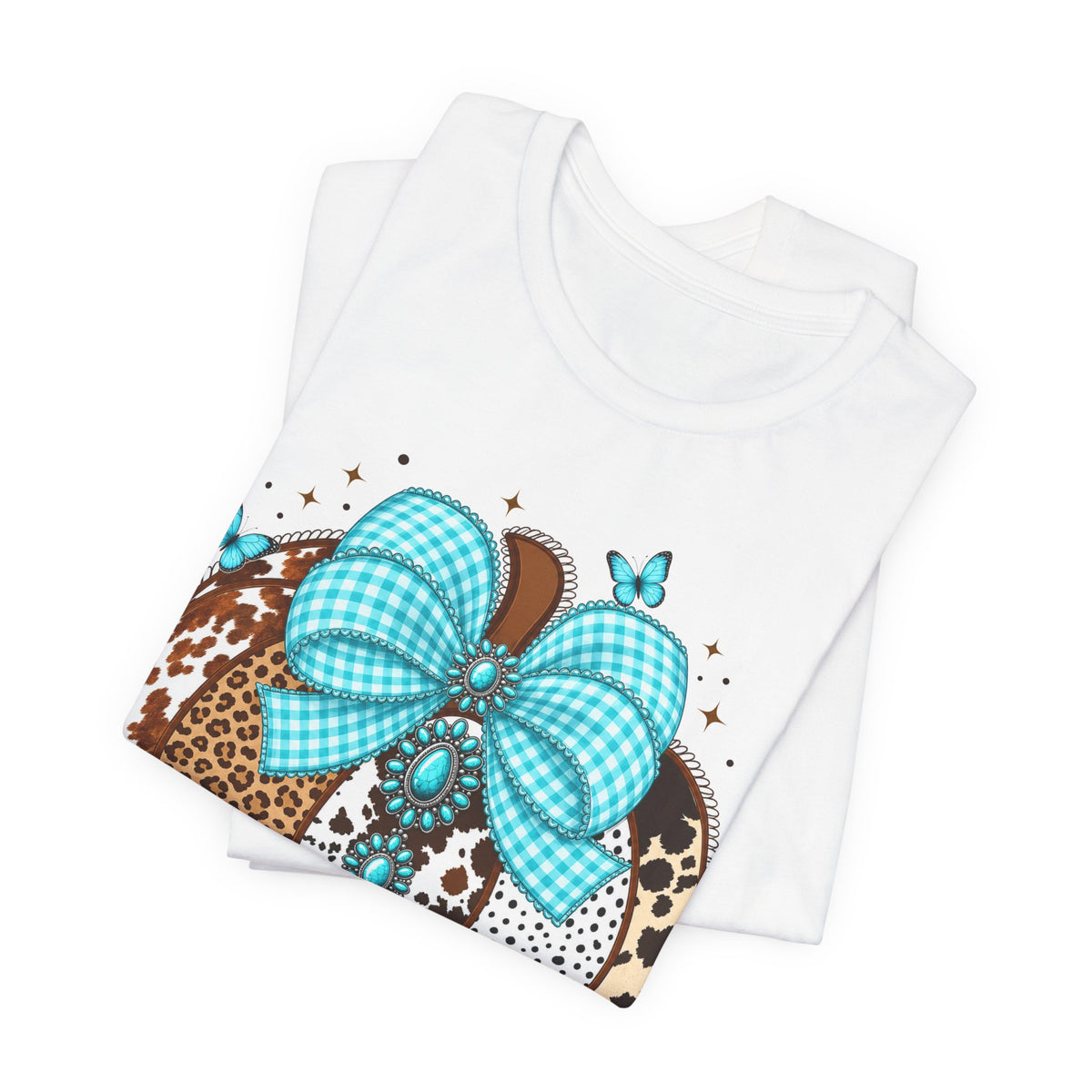Western Bling Pumpkin Tee | Turquoise Leopard Pumpkin Shirt | Fall Gift Tee | Cowgirl Autumn Design