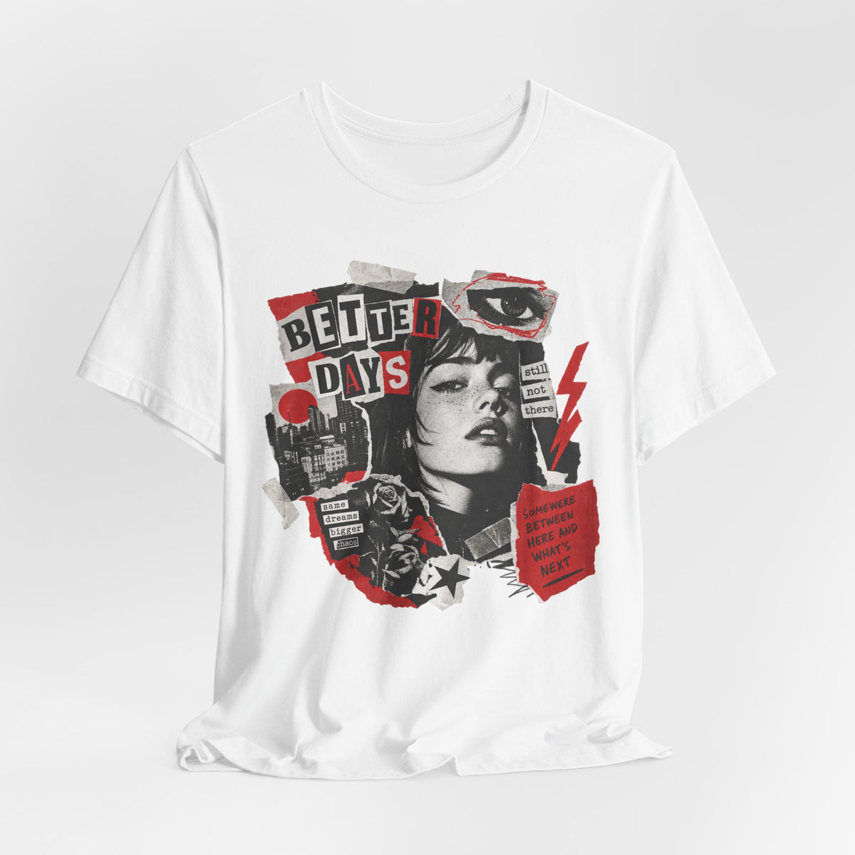 Grunge Zine Collage Tee | Torn Paper Streetwear Shirt | Alt Fashion Collage Shirt | Grunge Streetwear Gift Tee