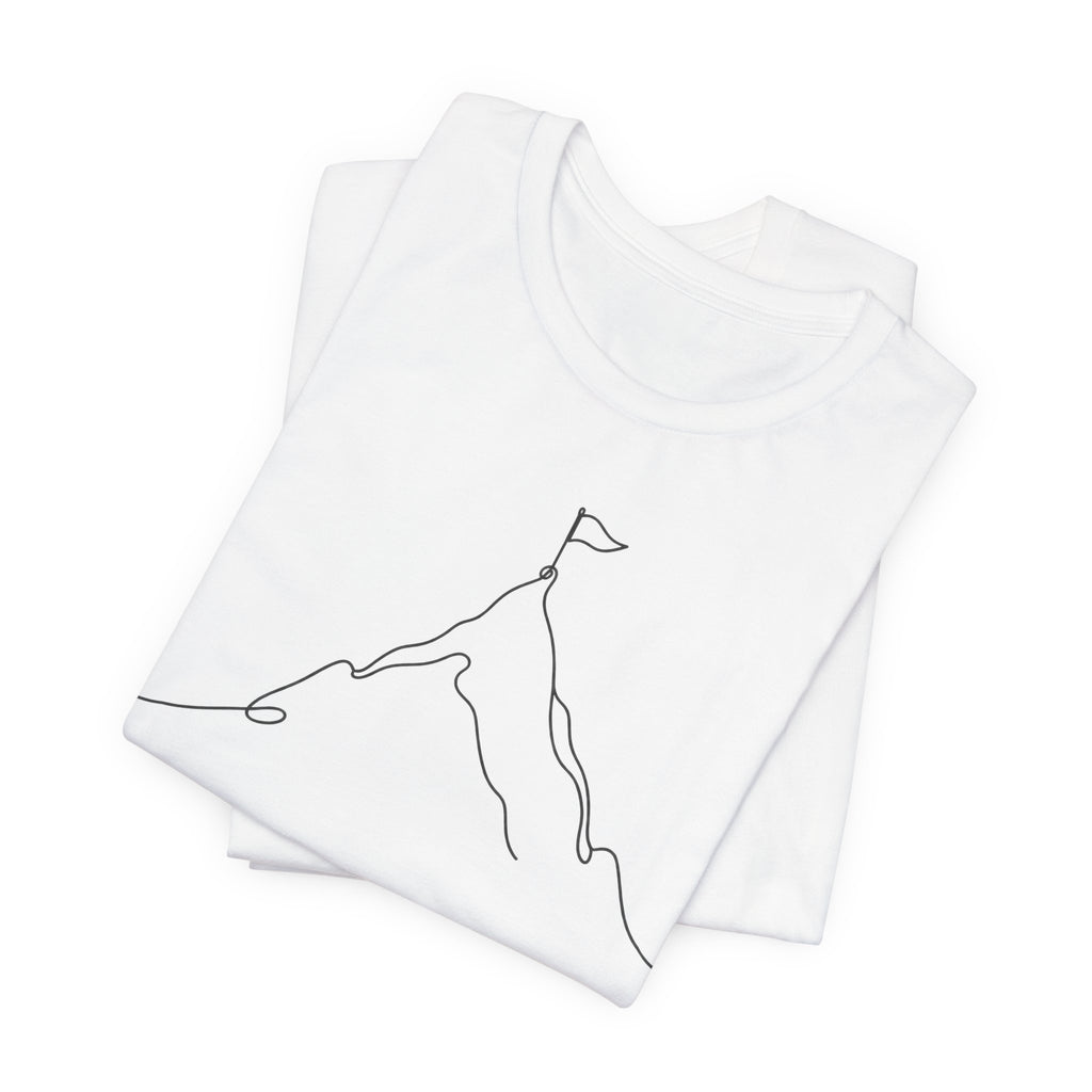 Keep Climbing Mountain Line Art T-Shirt | Minimalist Motivational Tee | Perseverance Gift Shirt
