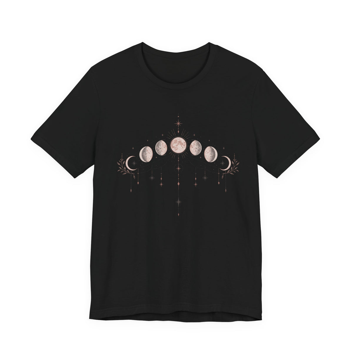 Moon Phases T-Shirt | Boho Celestial Linework Tee | Mystical Lunar Gift Shirt