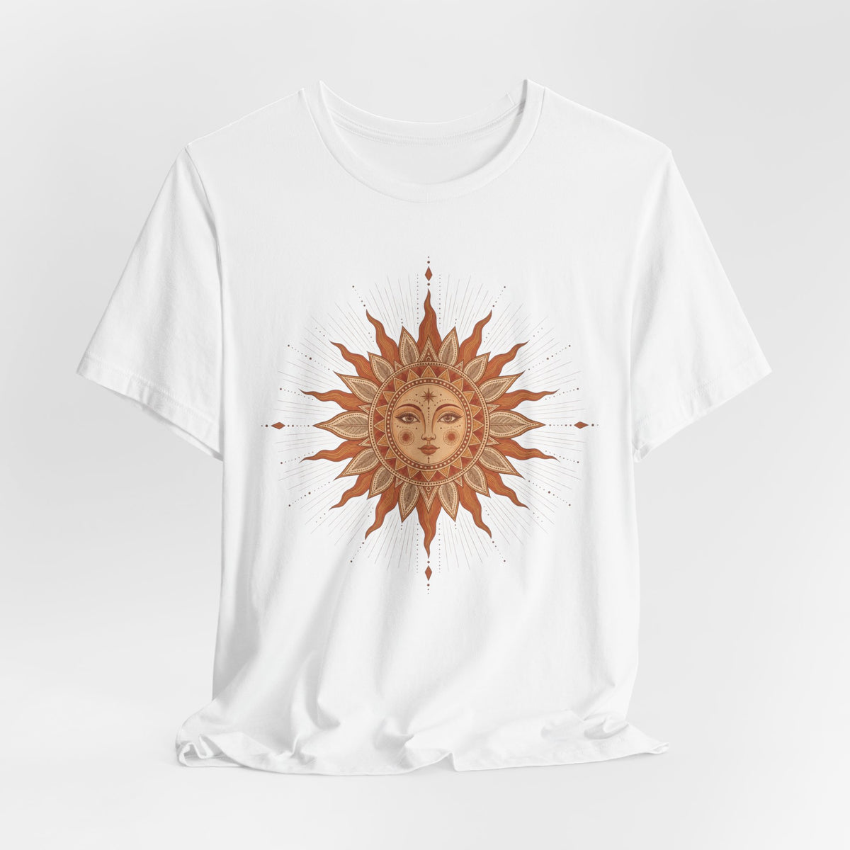 Boho Sun Mandala T-Shirt | Bohemian Sun Rays Linework Tee | Earthy Mandala Gift Shirt