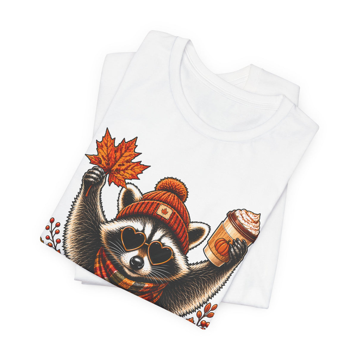 Tis The Season Pink Raccoon Tee | Cute Halloween Raccoon Shirt | Fall Gift Tee | Cozy Ghost Autumn Design