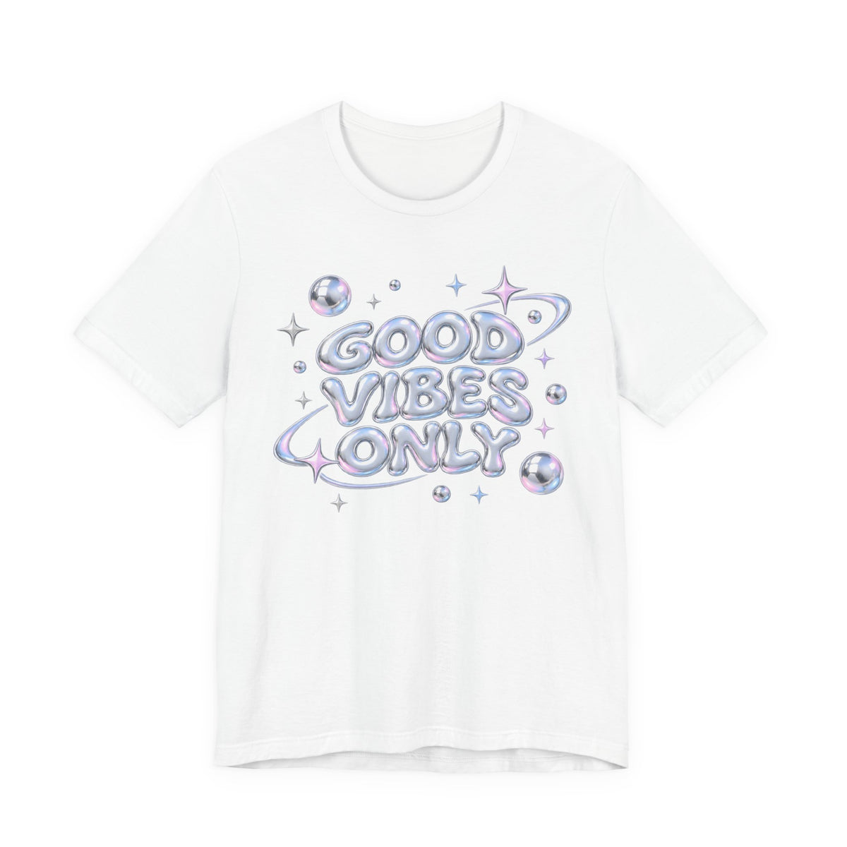 Y2K Chrome Bubble T-Shirt | Y2K Aesthetic Streetwear Tee | 2000s Chrome Text Shirt | Y2K Streetwear Gift Shirt