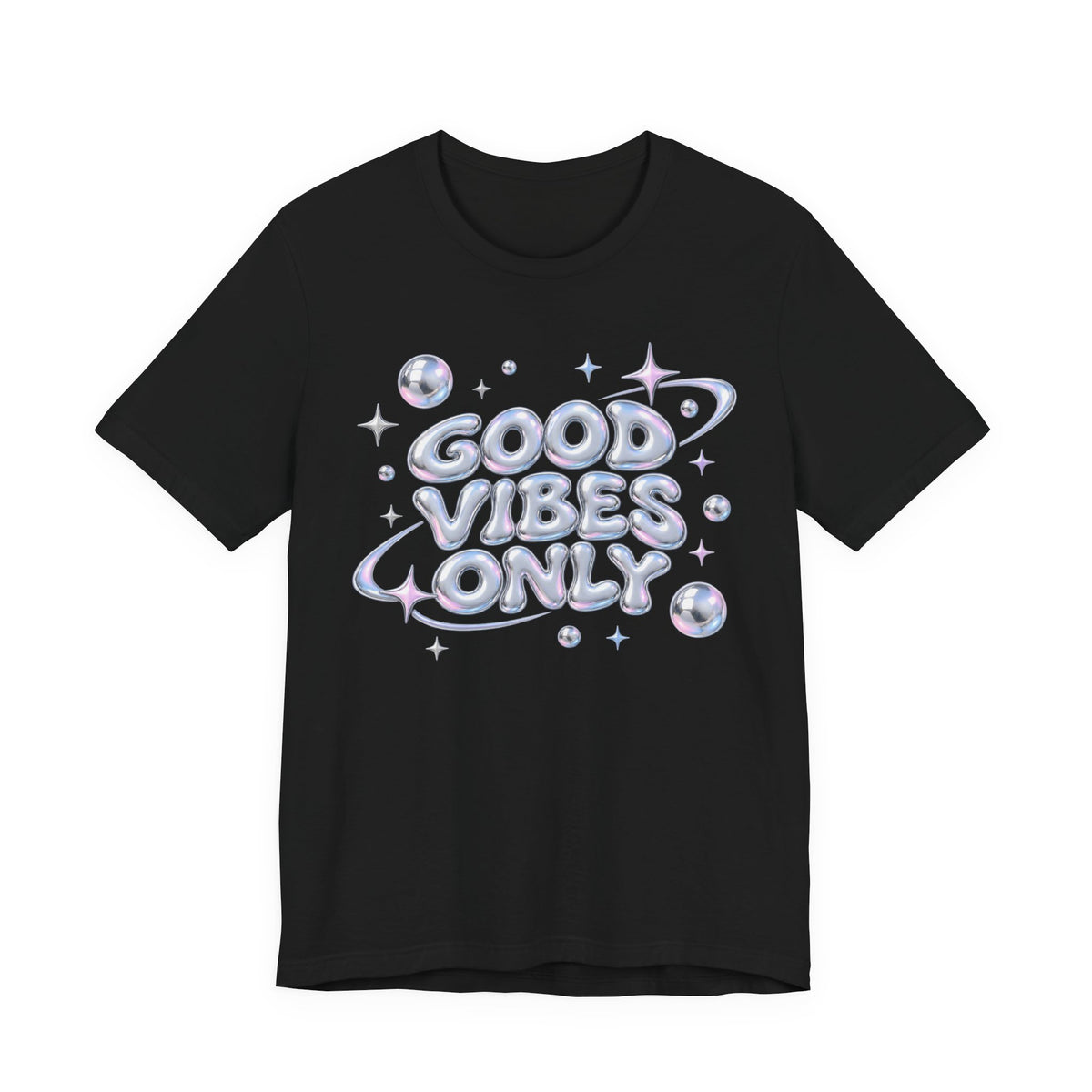 Y2K Chrome Bubble T-Shirt | Y2K Aesthetic Streetwear Tee | 2000s Chrome Text Shirt | Y2K Streetwear Gift Shirt