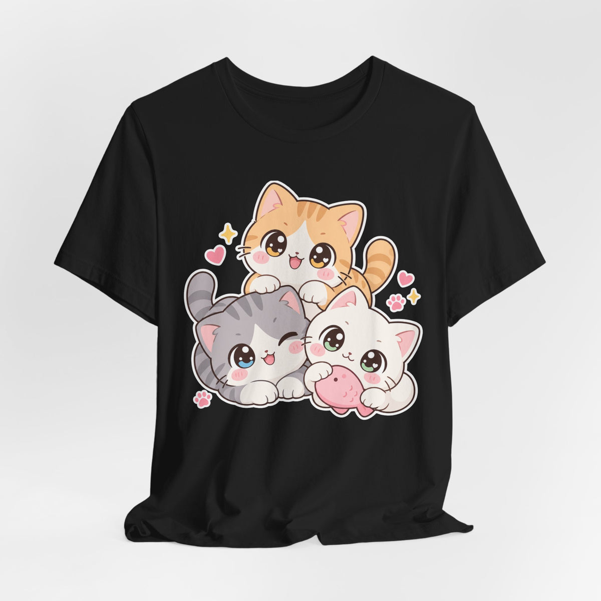 Cat Lady Kawaii T-Shirt | Cute Chibi Cat Design Tee | Cat Lover Gift Shirt