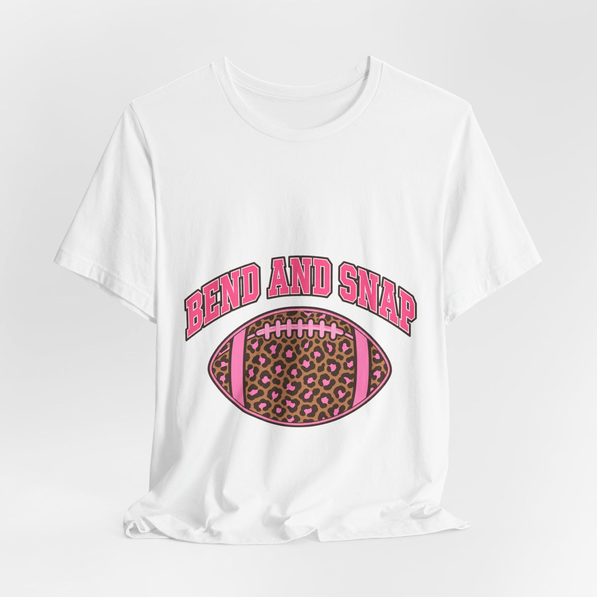 Bend And Snap Leopard Tee | Leopard Print Varsity Football Shirt | Football Gift Tee | Girly Sports Graphic