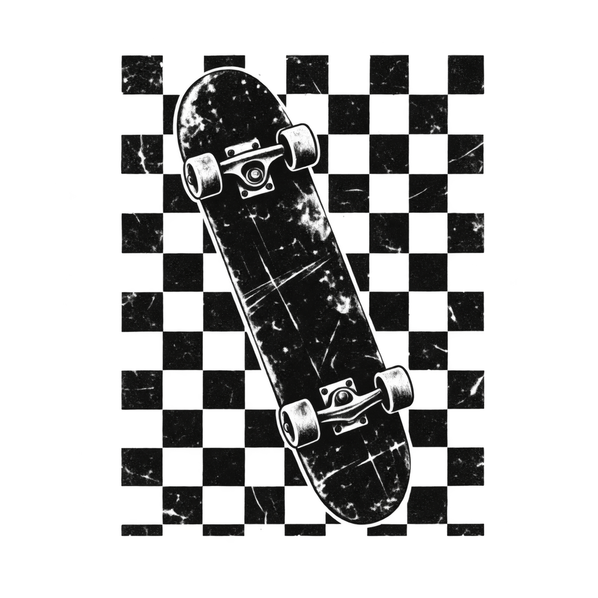 [Digital Download] Checkerboard Skater T-Shirt SVG PNG EPS Cricut Silhouette Sublimation Design