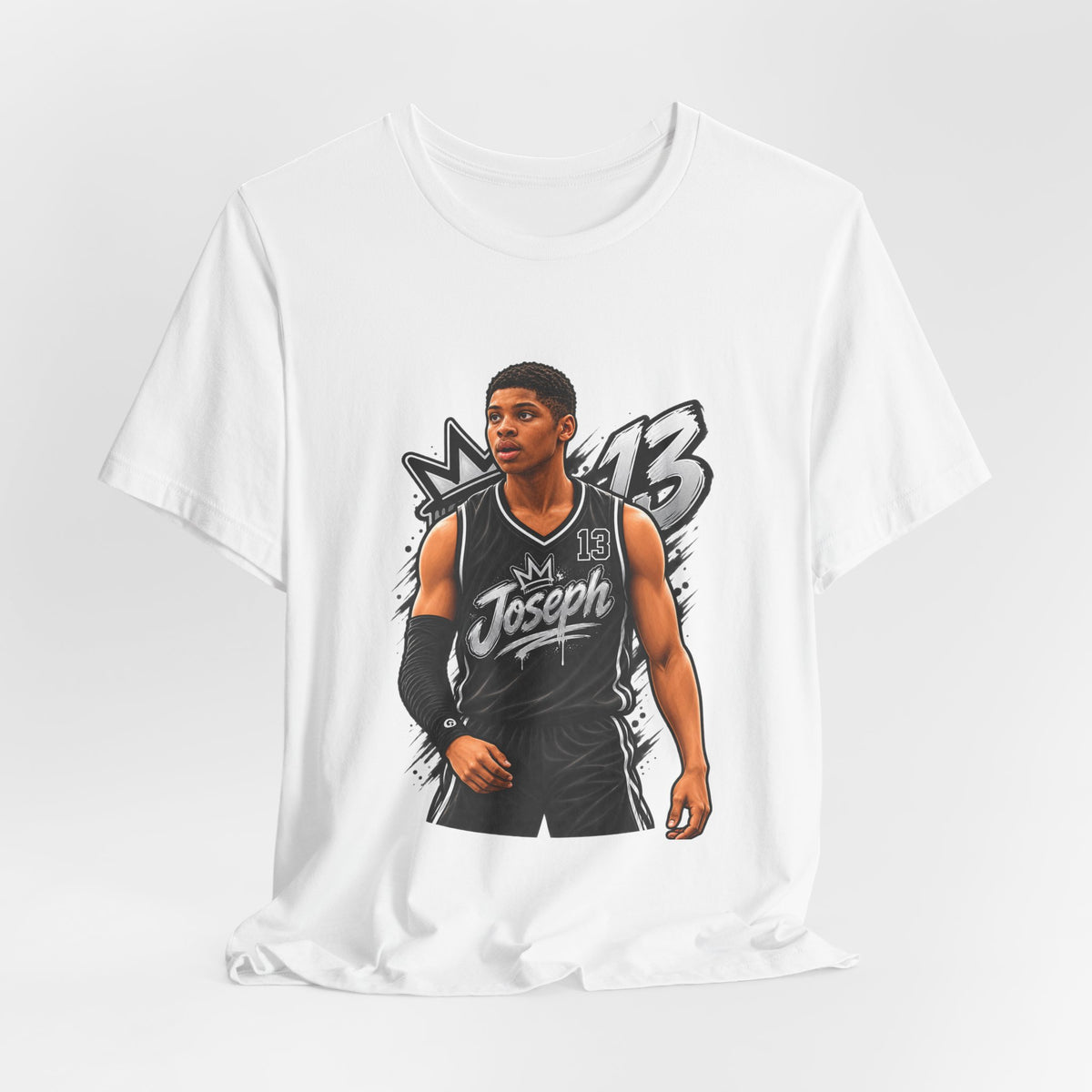 Custom Basketball Player Caricature Tee | Personalized Name & Number Jersey Design | Sports Gift PNG
