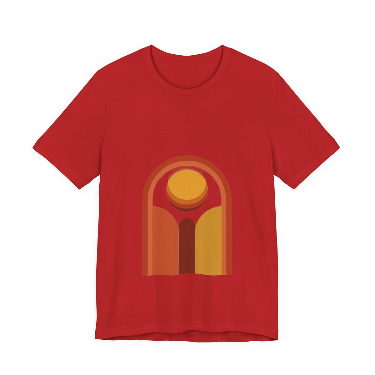 Sunset Arch Geometric T-Shirt | Bauhaus Abstract Art Tee | Modern Minimalist Gift Shirt