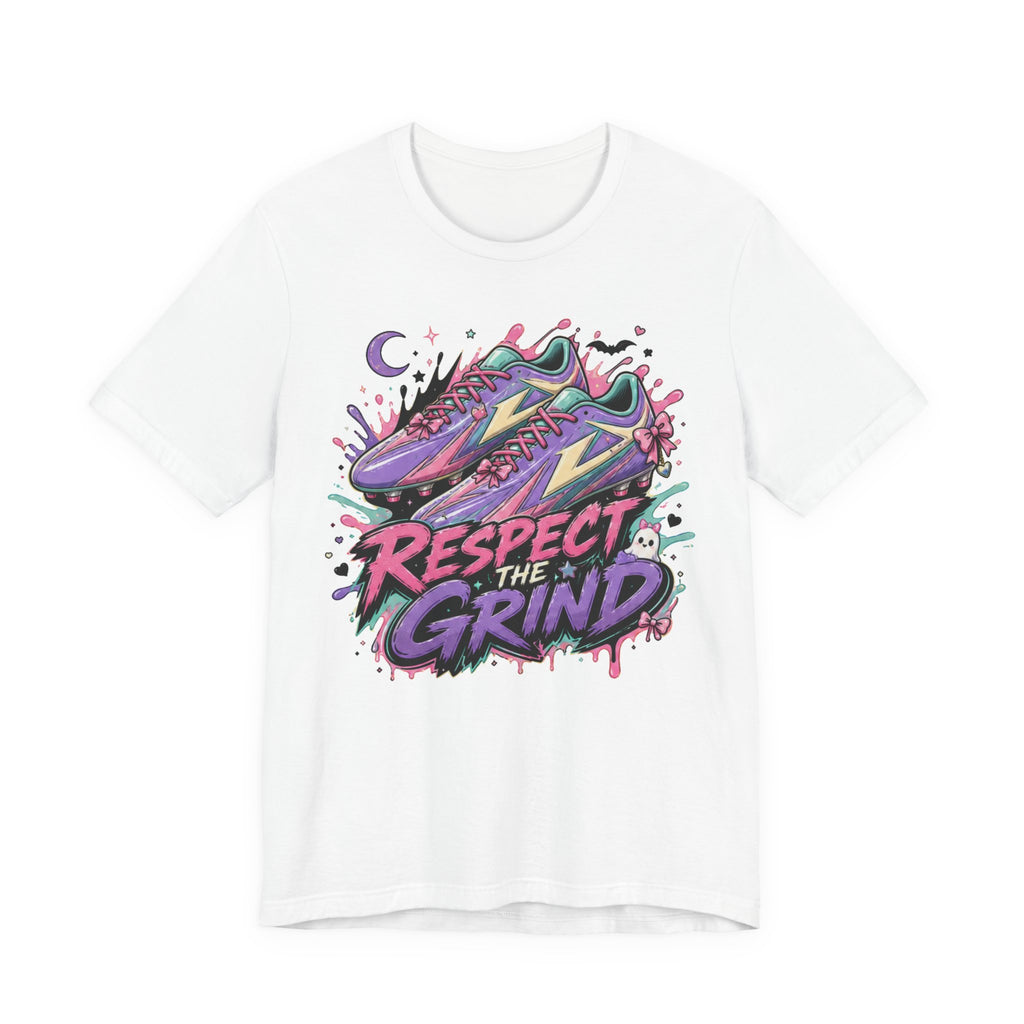 Respect The Grind Cleats Tee | Pastel Soccer Cleats Shirt | Soccer Gift Tee | Halloween Soccer Design