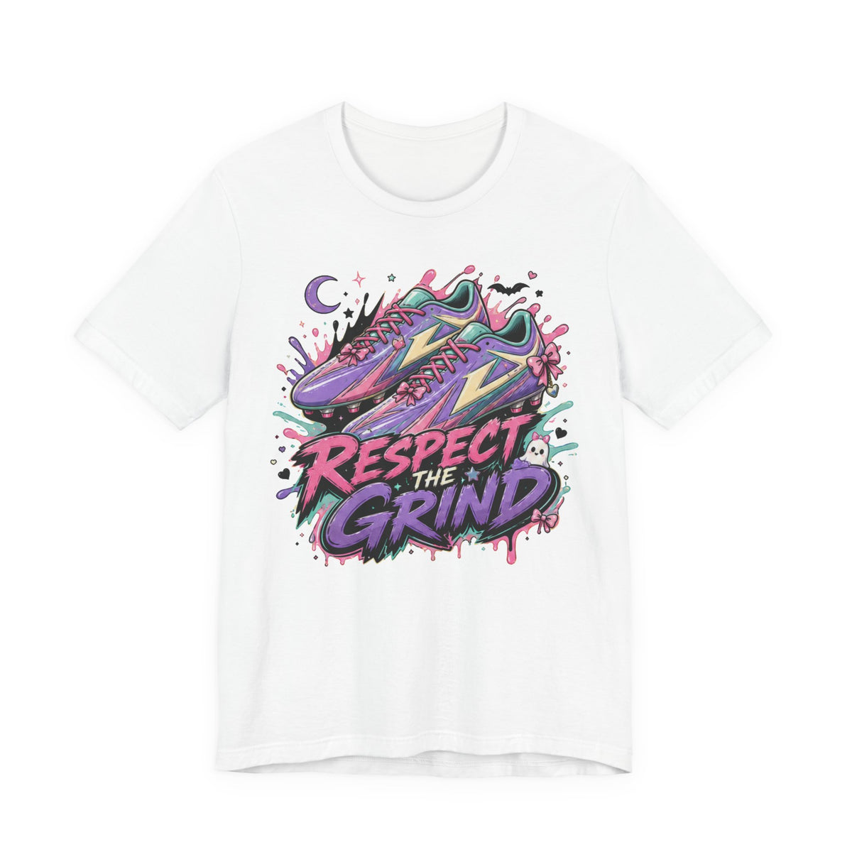 Respect The Grind Cleats Tee | Pastel Soccer Cleats Shirt | Soccer Gift Tee | Halloween Soccer Design