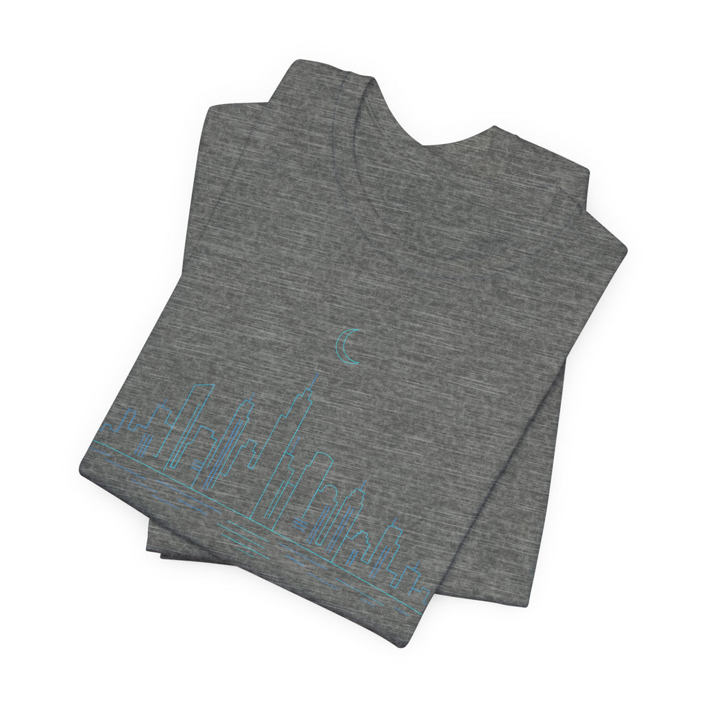 Urban Night Skyline T-Shirt | Minimalist City Line Art Tee | City Skyline Streetwear Shirt | Skyline Line Art Gift Shirt