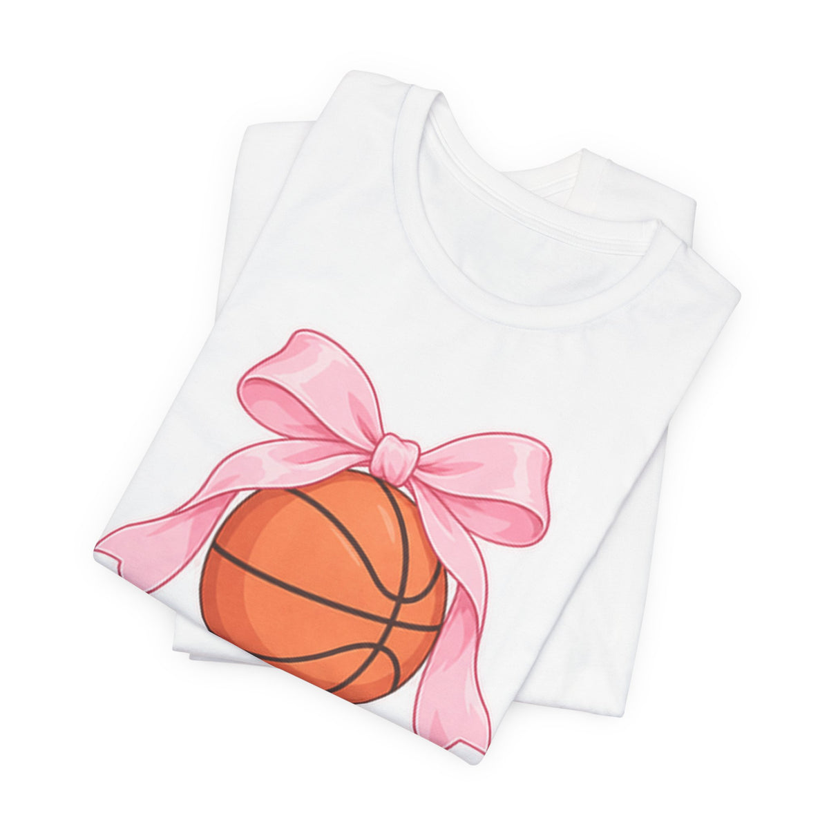 Coquette Bow Basketball T-Shirt | Basketball Season Girly Tee | Cute Basketball Shirt for Girls | Basketball Bow Gift Shirt