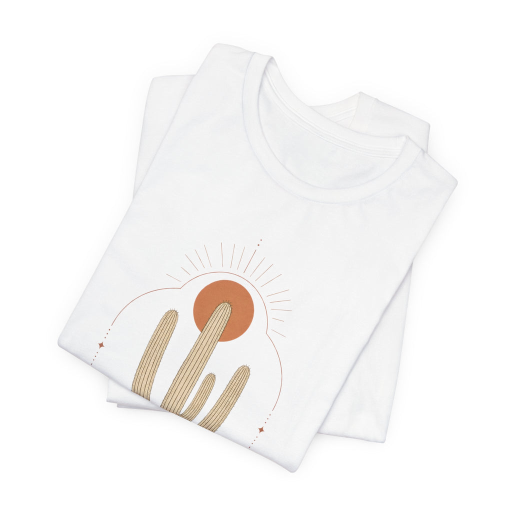 Desert Cactus T-Shirt | Boho Linework Saguaro Tee | Southwest Desert Gift Shirt
