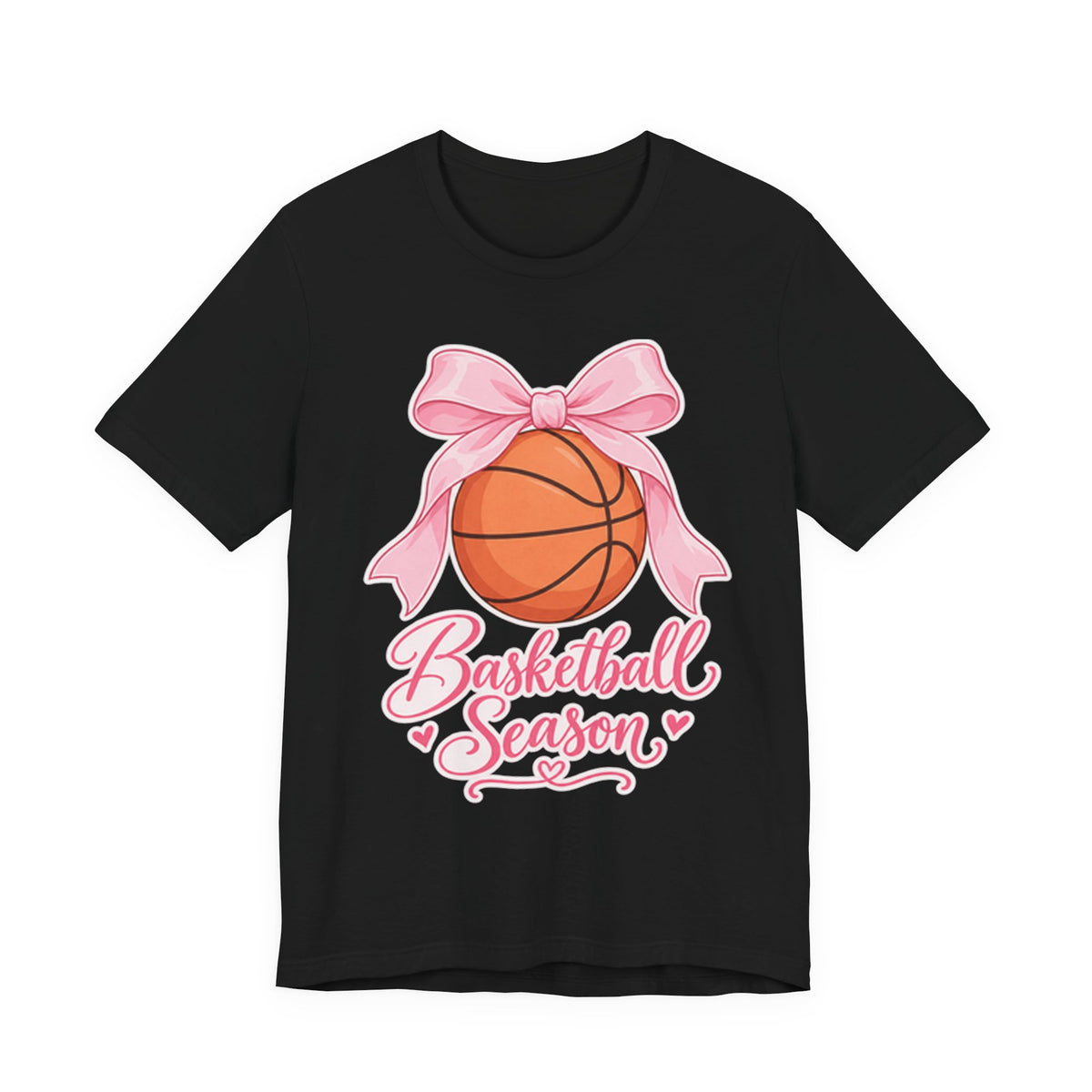 Coquette Bow Basketball T-Shirt | Basketball Season Girly Tee | Cute Basketball Shirt for Girls | Basketball Bow Gift Shirt