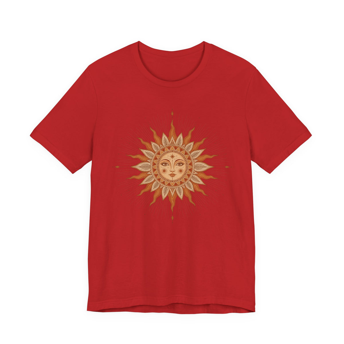 Boho Sun Mandala T-Shirt | Bohemian Sun Rays Linework Tee | Earthy Mandala Gift Shirt