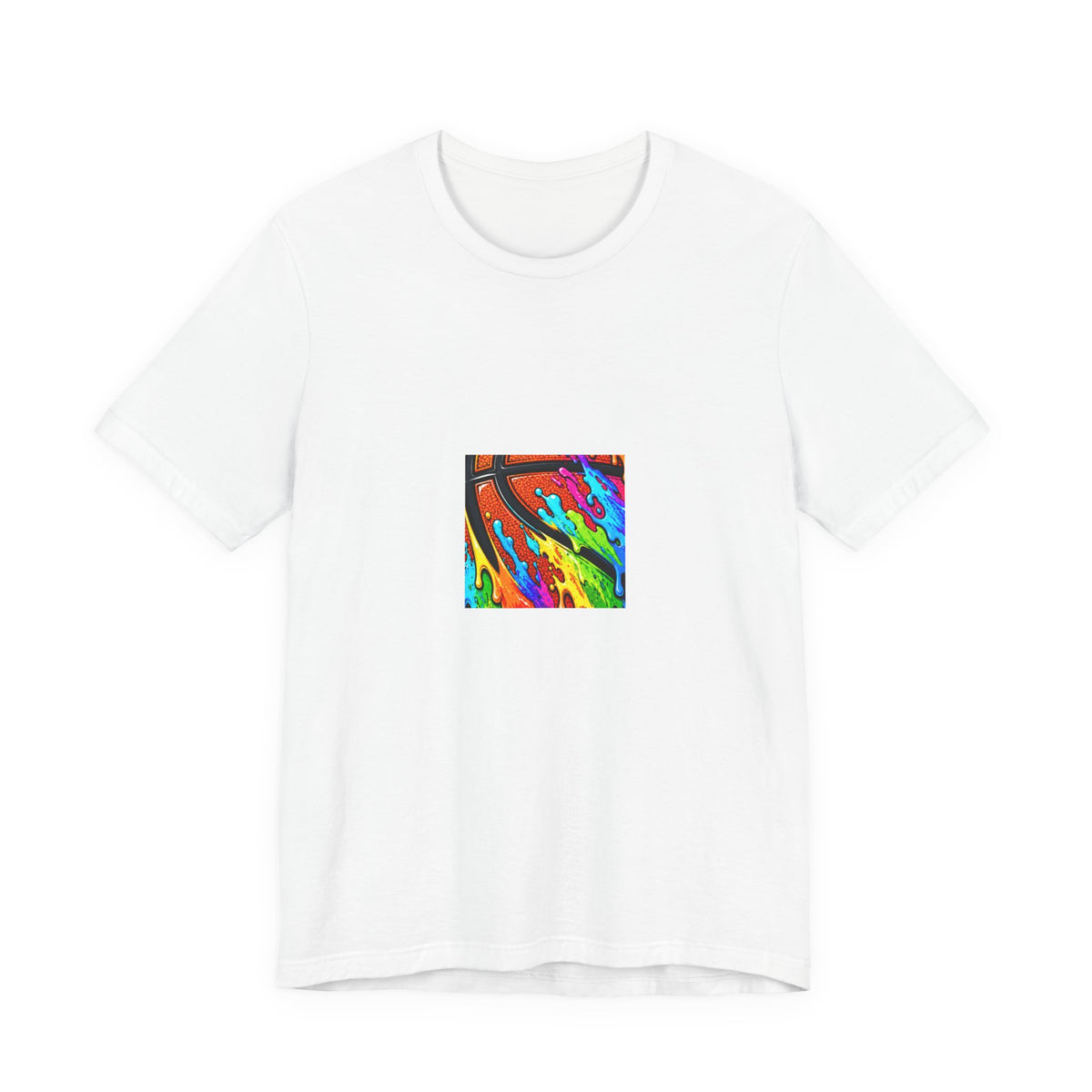 Neon Splash Basketball Tee | Bold Rainbow Drip Basketball Shirt | Basketball Graphic Gift | Street Basketball Tee