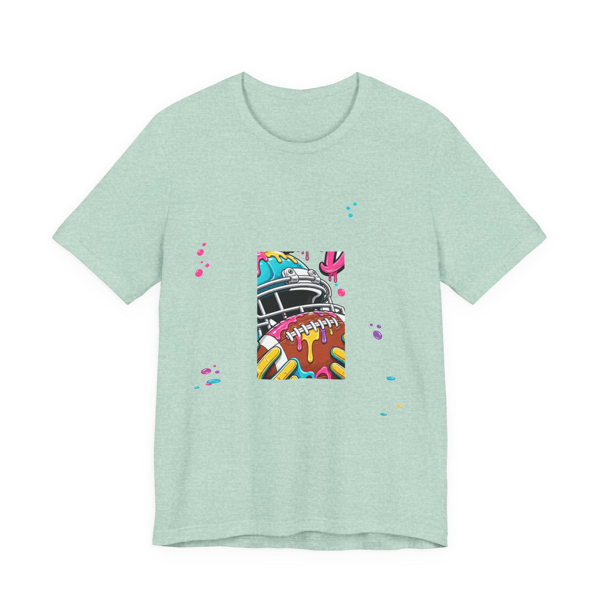 Respect The Drip Neon Tee | Bold Football Paint Drip Shirt | Football Graphic Gift | Bright Sports Tee