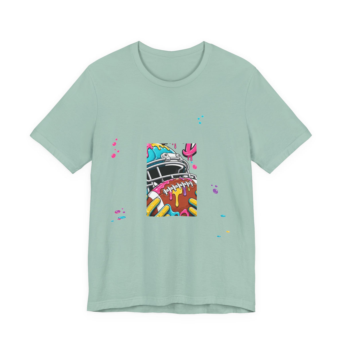 Respect The Drip Neon Tee | Bold Football Paint Drip Shirt | Football Graphic Gift | Bright Sports Tee