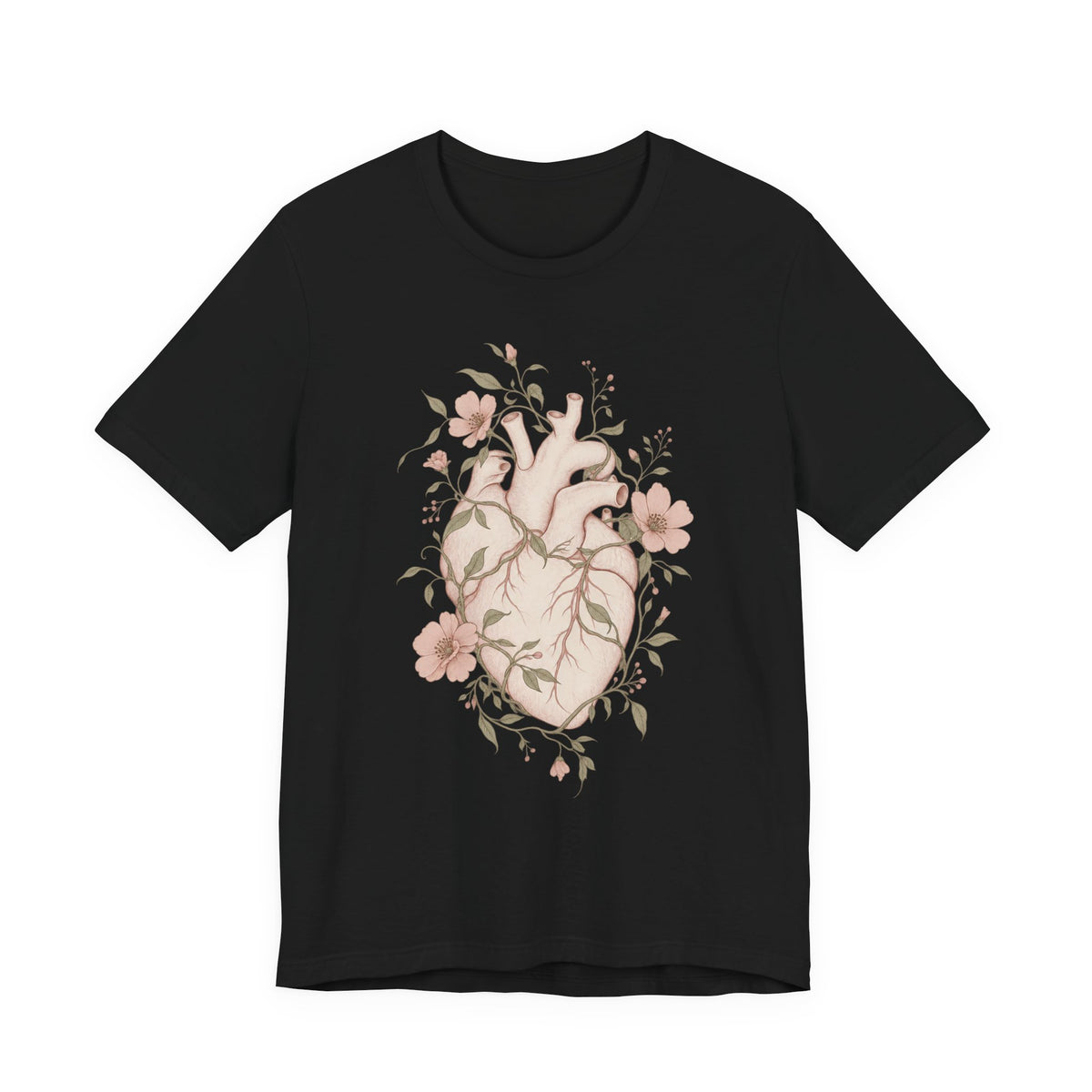 Boho Heart T-Shirt | Delicate Floral Valentine Tee | Soft Romantic Gift Shirt