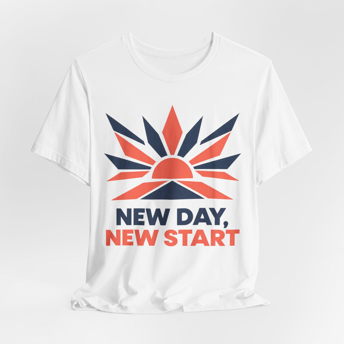 New Day New Start Geometric T-Shirt | Fresh Start Sunrise Tee | Motivational Gift Shirt