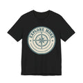 Retro Travel Stamp Badge T-Shirt | Vintage Passport Explorer Tee | Wanderlust Gift Shirt