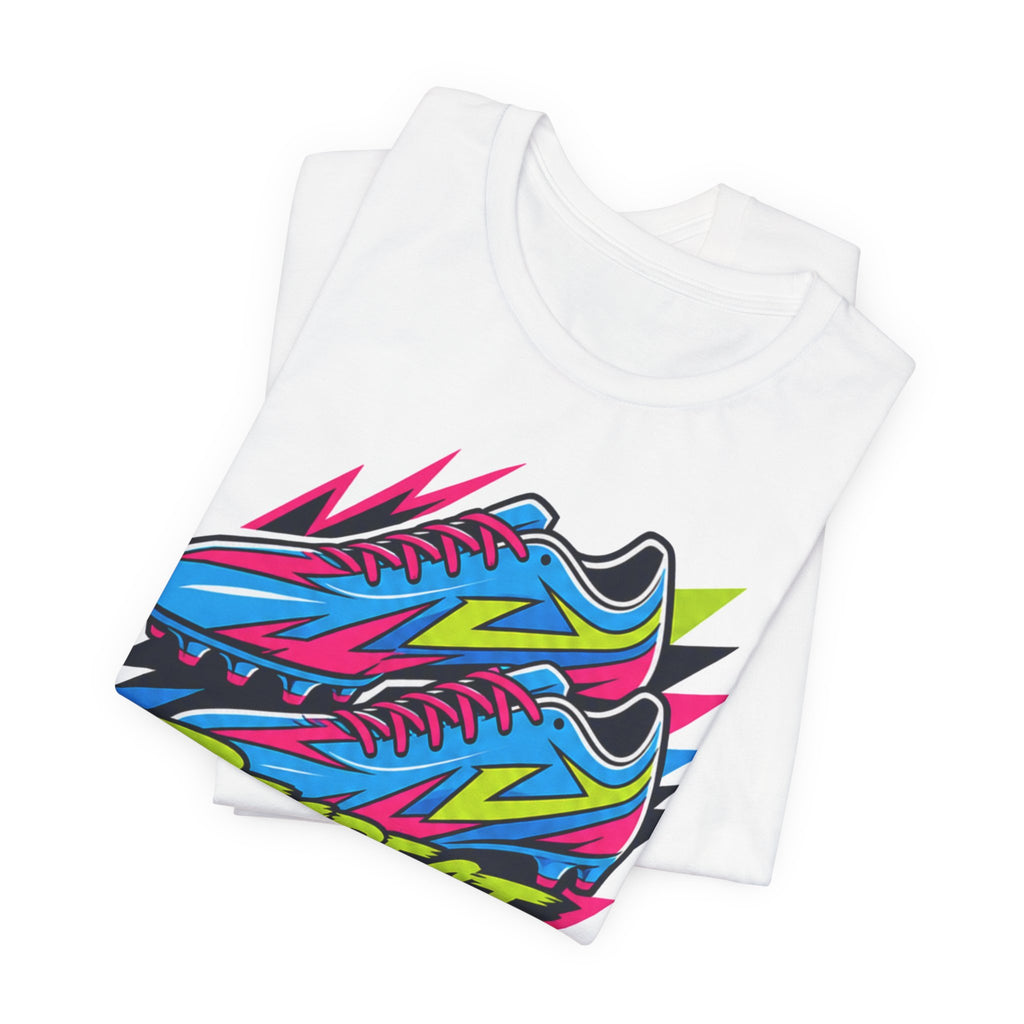 Respect The Grind Neon Cleats Tee | Bold Soccer Cleats Shirt | Soccer Gift Tee | Street Soccer Design