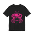 Squat Queen Retro Badge T-Shirt | Gym Girl Weightlifting Tee | Fitness Queen Gift Shirt