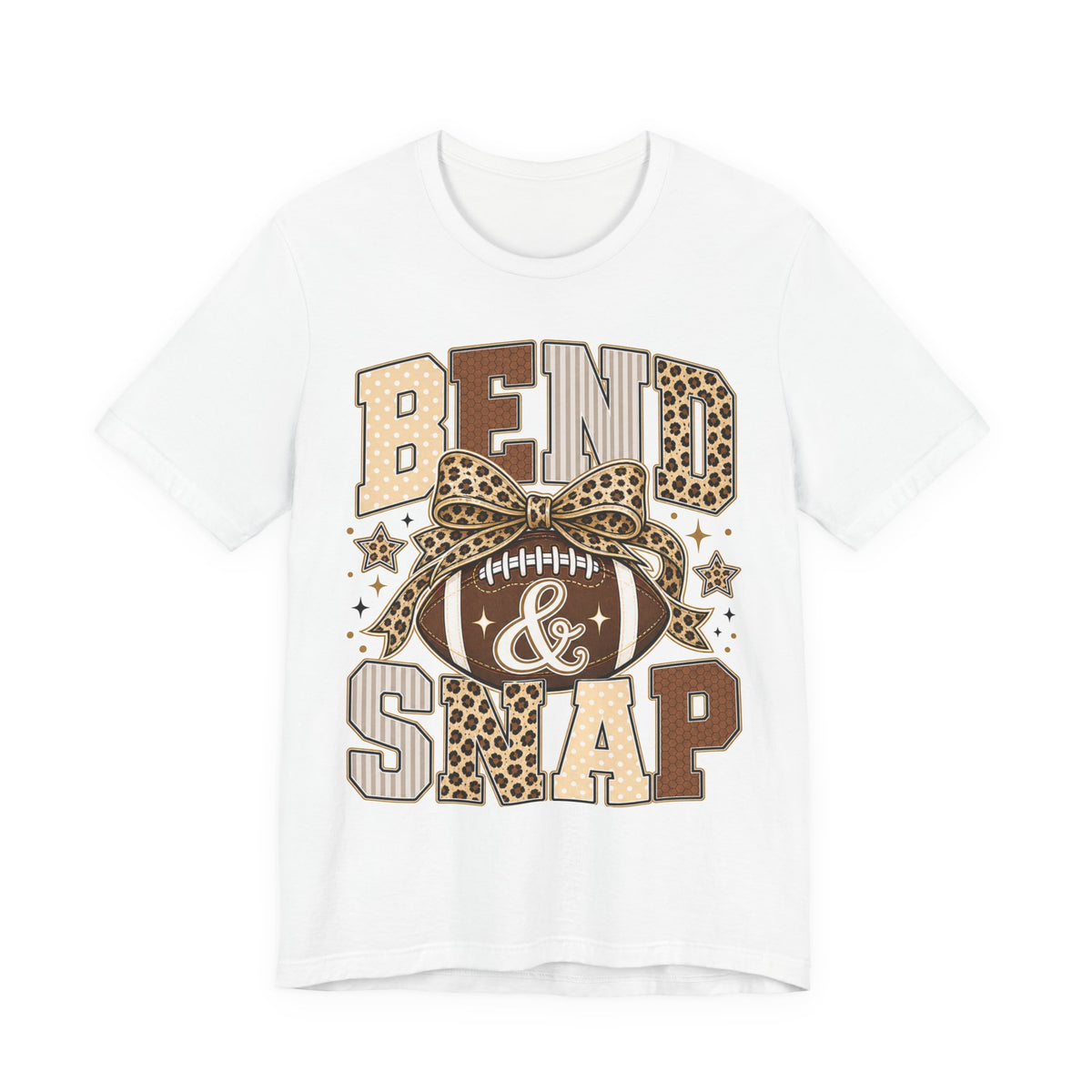Bend And Snap Leopard Tee | Leopard Print Varsity Football Shirt | Football Gift Tee | Girly Sports Graphic