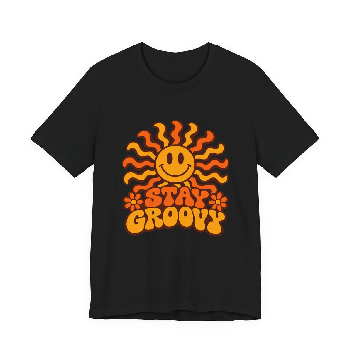 Groovy Smiley Sun 70s T-Shirt | Retro Psychedelic Tee | Stay Groovy Gift Shirt