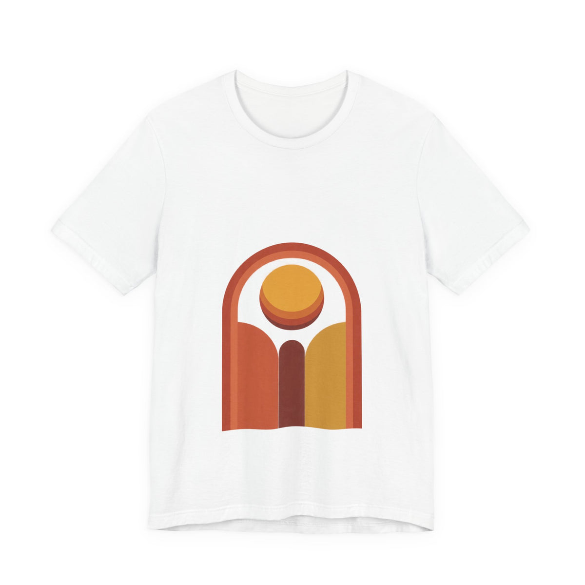 Sunset Arch Geometric T-Shirt | Bauhaus Abstract Art Tee | Modern Minimalist Gift Shirt