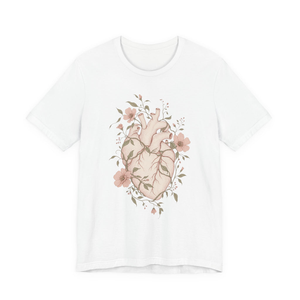 Boho Heart T-Shirt | Delicate Floral Valentine Tee | Soft Romantic Gift Shirt