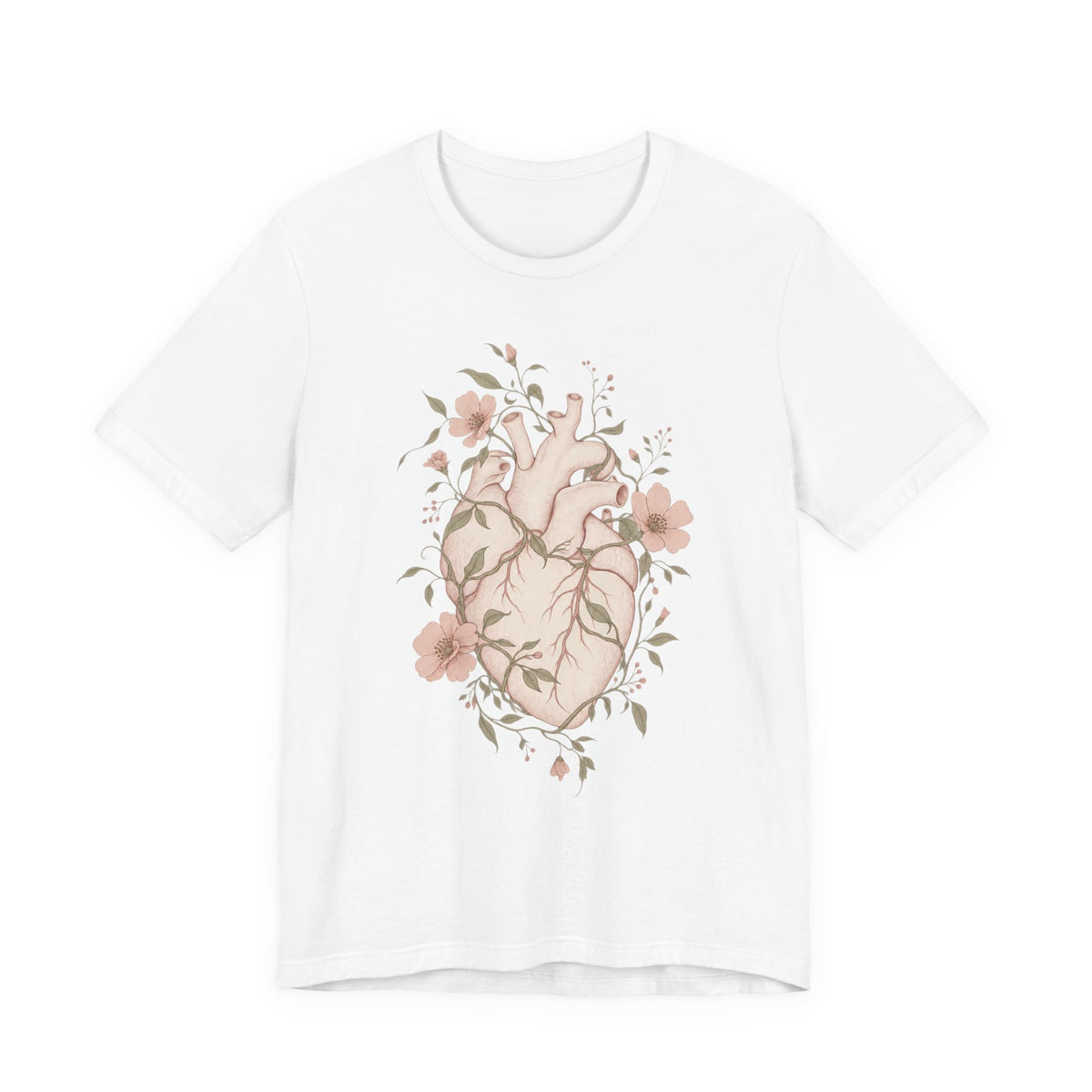 Boho Heart T-Shirt | Delicate Floral Valentine Tee | Soft Romantic Gift Shirt