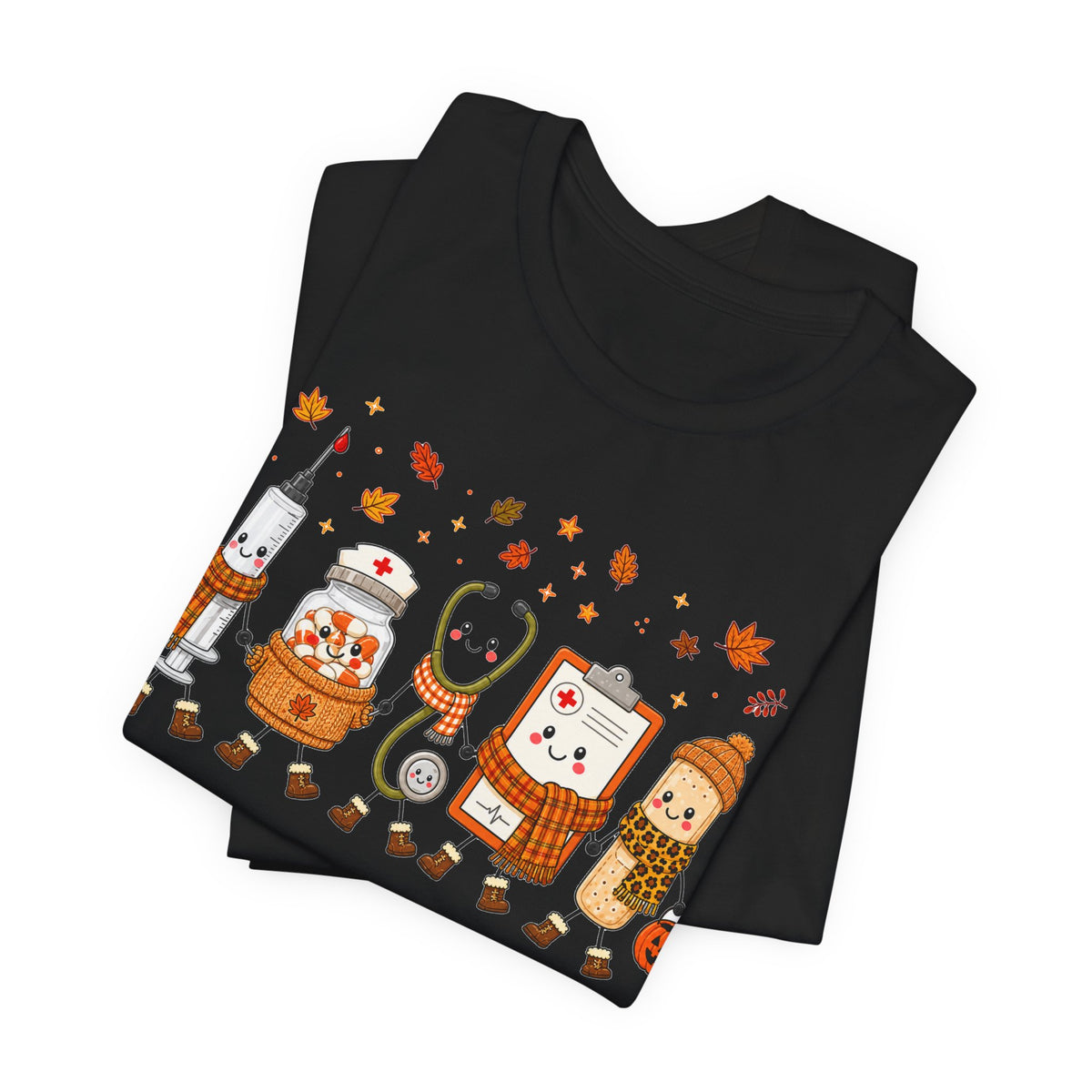 Nurse Autumn Squad Tee | Cute Medical Fall Shirt | Nurse Gift Tee | Kawaii Healthcare Autumn Design