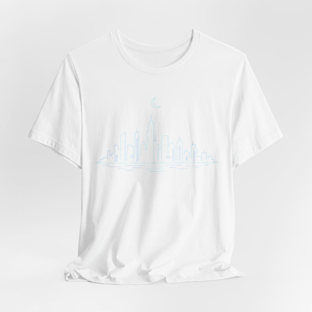 Urban Night Skyline T-Shirt | Minimalist City Line Art Tee | City Skyline Streetwear Shirt | Skyline Line Art Gift Shirt