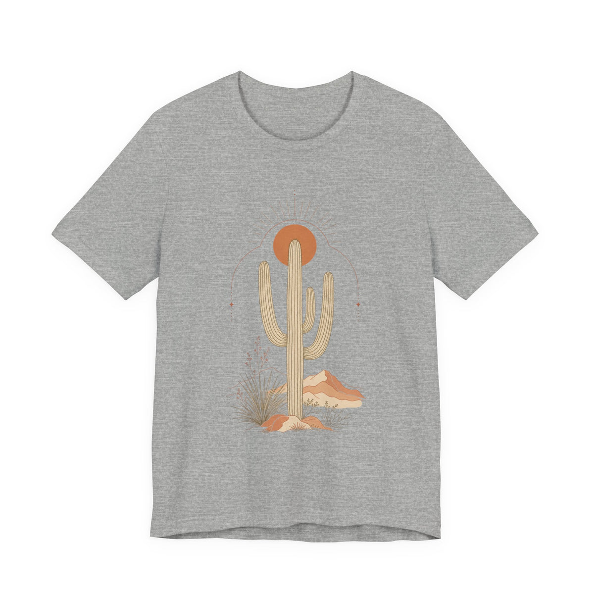 Desert Cactus T-Shirt | Boho Linework Saguaro Tee | Southwest Desert Gift Shirt