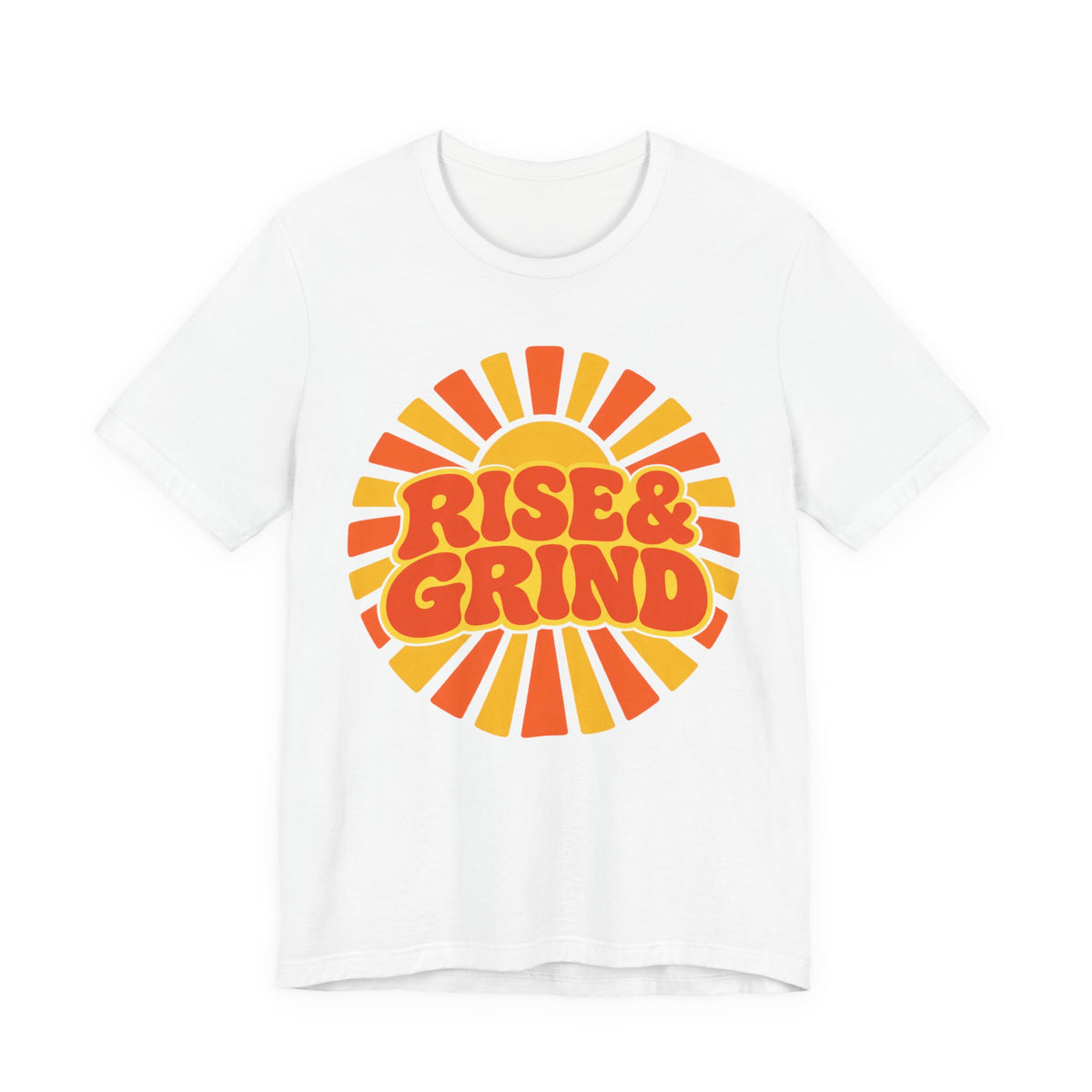 Rise and Grind Retro Sunburst T-Shirt | Gym Motivation Tee | Early Riser Gift Shirt