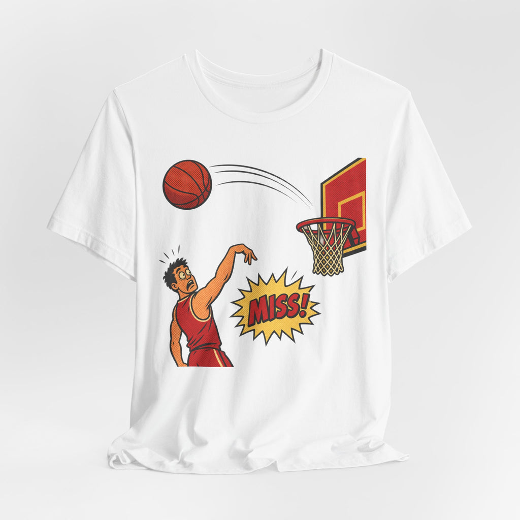 Funny Basketball T-Shirt | Airball Comic Halftone Tee | Basketball Humor Shirt | Funny Hoops Gift Shirt | Comic Basketball Tee
