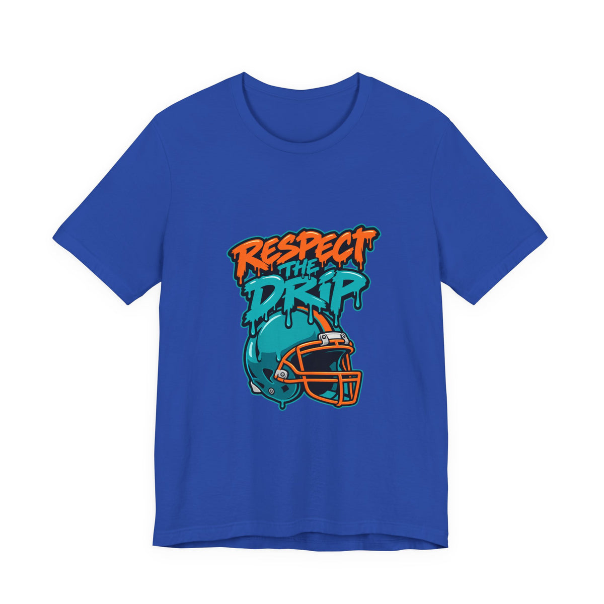 Respect The Drip Tee | Football Paint Drip Helmet Shirt | Football Graphic Gift | Bold Sports Streetwear Tee