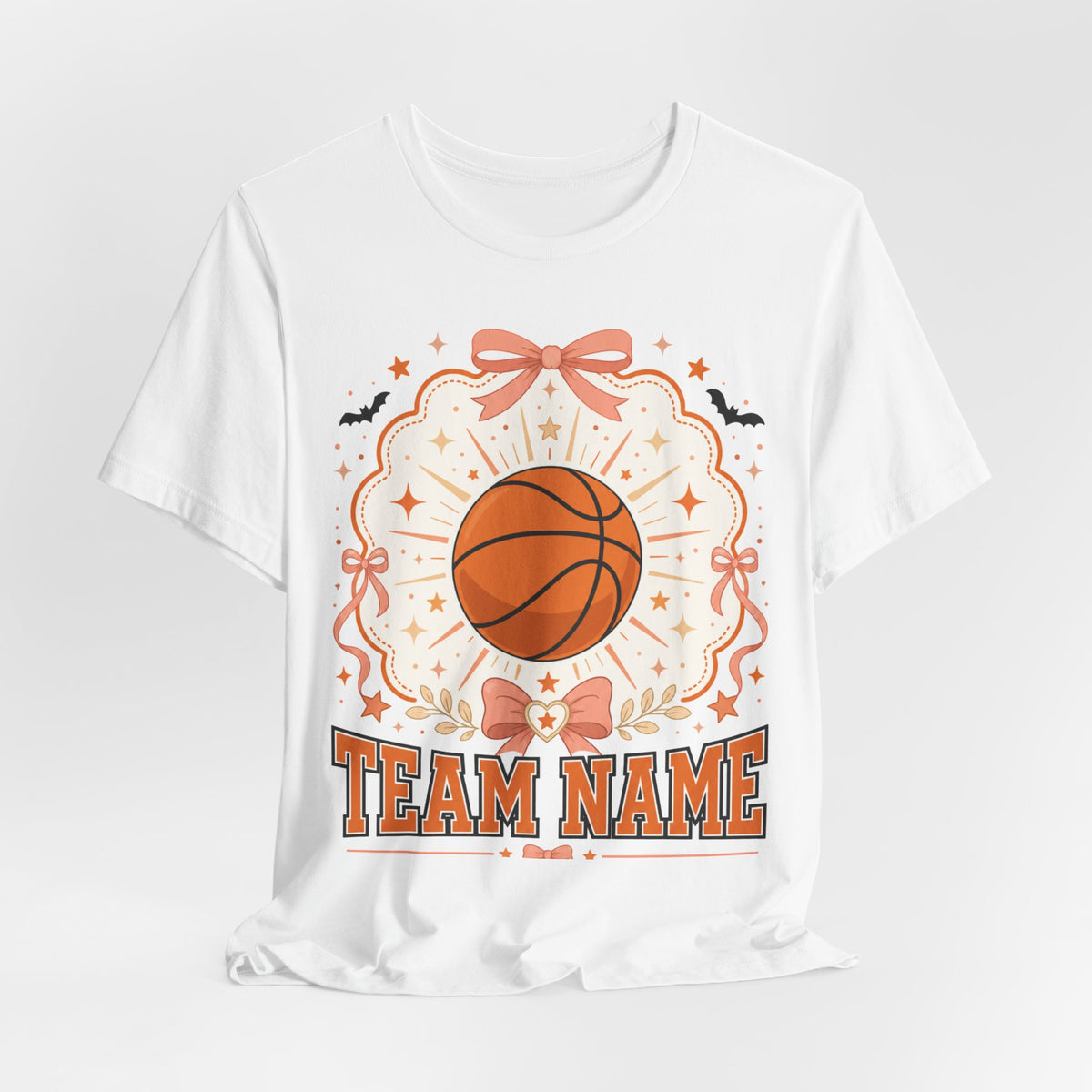 Custom Team Name Basketball Tee | Personalized Pastel Team Logo Shirt | Cute Custom Basketball Team Gift | Halloween Team Logo Design