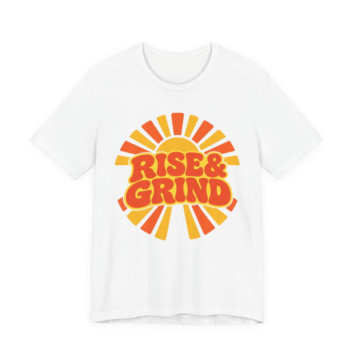 Rise and Grind Retro Sunburst T-Shirt | Gym Motivation Tee | Early Riser Gift Shirt
