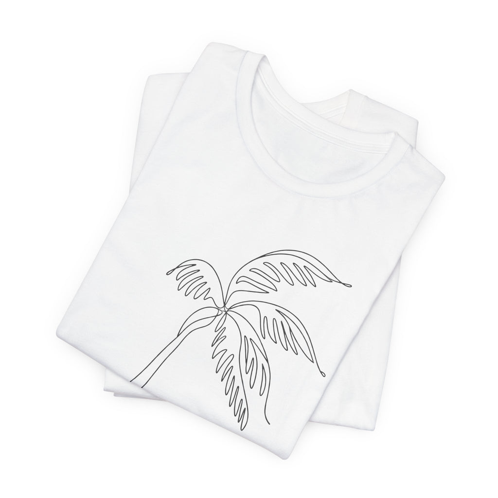 Palm Tree T-Shirt | Minimalist Line Art Summer Tee | Breezy Tropical Gift Shirt