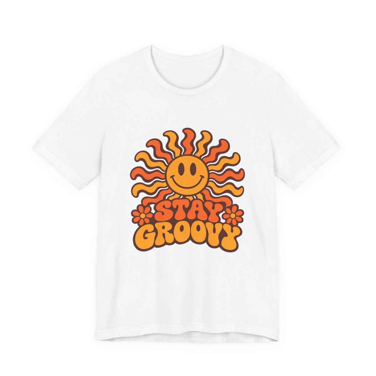 Groovy Smiley Sun 70s T-Shirt | Retro Psychedelic Tee | Stay Groovy Gift Shirt