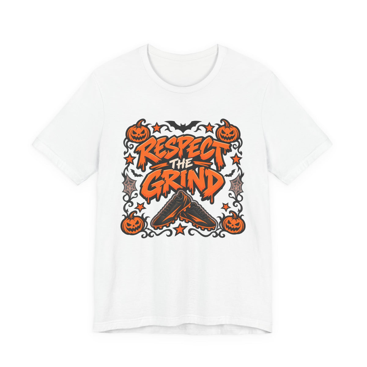 Respect The Grind Cleats Tee | Pastel Soccer Cleats Shirt | Soccer Gift Tee | Halloween Soccer Design