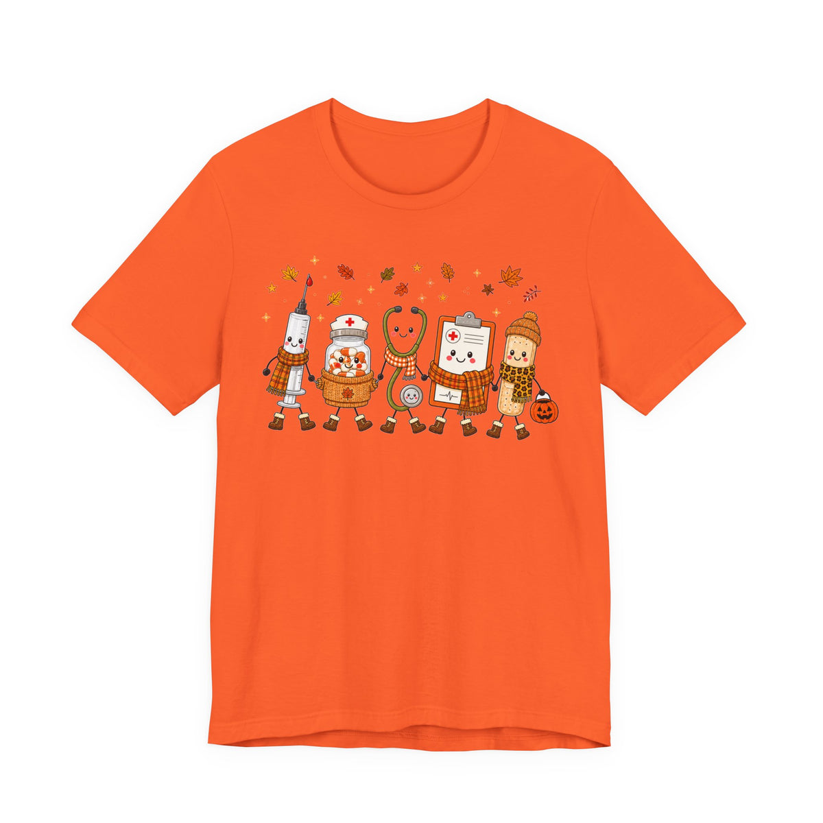 Nurse Autumn Squad Tee | Cute Medical Fall Shirt | Nurse Gift Tee | Kawaii Healthcare Autumn Design